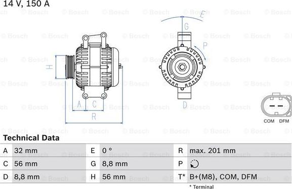 BOSCH 0 986 046 300 - Генератор autospares.lv