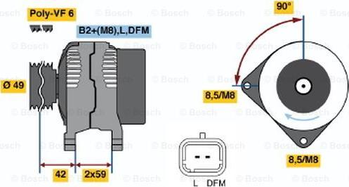 BOSCH 0 986 046 280 - Генератор autospares.lv