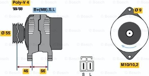 BOSCH 0 986 040 491 - Генератор autospares.lv