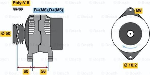 BOSCH 0 986 040 430 - Генератор autospares.lv