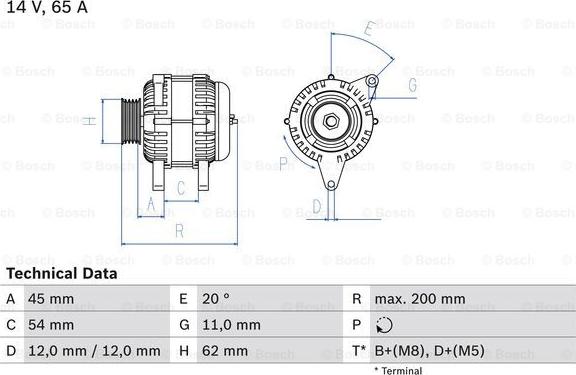 BOSCH 0 986 040 671 - Генератор autospares.lv