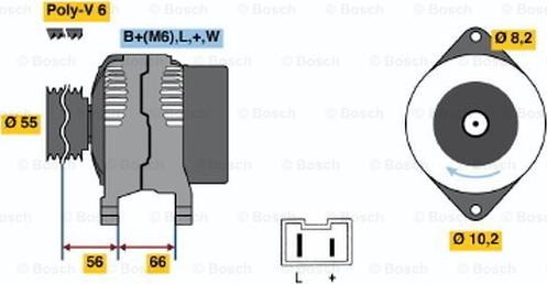 BOSCH 0 986 040 091 - Генератор autospares.lv