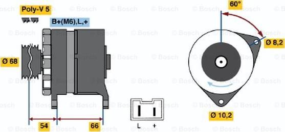 BOSCH 0 986 040 041 - Генератор autospares.lv