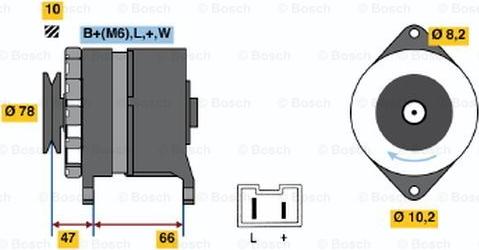 BOSCH 0 986 040 051 - Генератор autospares.lv