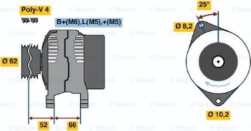 BOSCH 0 986 040 061 - Генератор autospares.lv