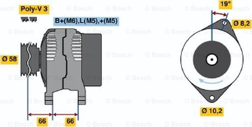 BOSCH 0 986 040 111 - Генератор autospares.lv