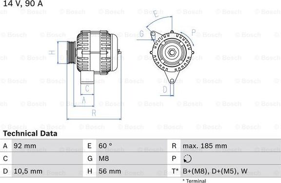 BOSCH 0 986 040 180 - Генератор autospares.lv