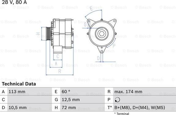 BOSCH 0 986 040 260 - Генератор autospares.lv