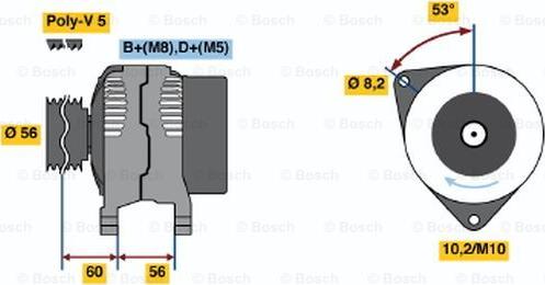 BOSCH 0 986 040 231 - Генератор autospares.lv