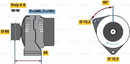 BOSCH 0 986 041 471 - Генератор autospares.lv