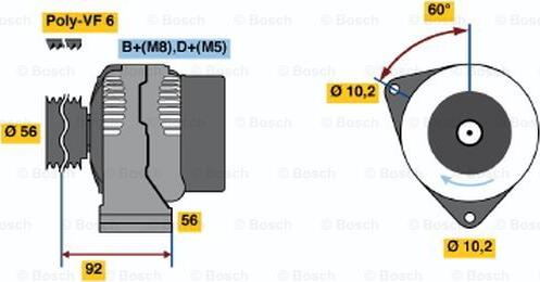 BOSCH 0 986 041 060 - Генератор autospares.lv