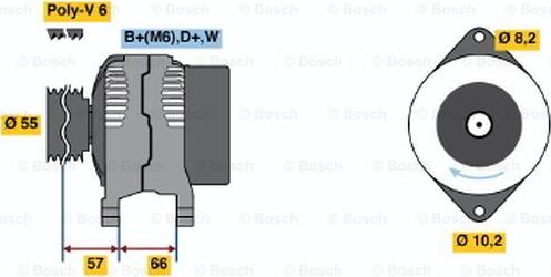 BOSCH 0 986 041 351 - Генератор autospares.lv