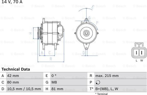 BOSCH 0 986 041 790 - Генератор autospares.lv