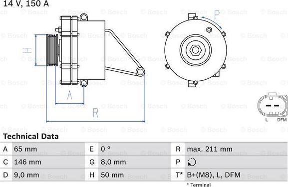 BOSCH 0 986 041 760 - Генератор autospares.lv