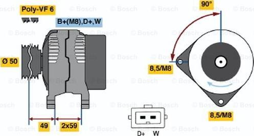 BOSCH 0 986 048 950 - Генератор autospares.lv