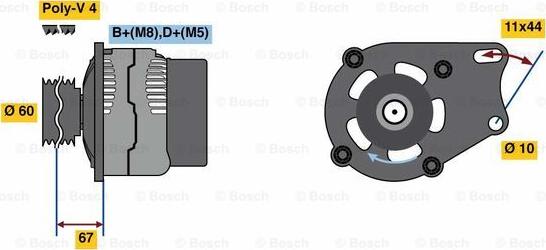 BOSCH 0 986 048 541 - Генератор autospares.lv