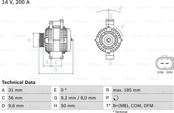 BOSCH 0 986 048 550 - Генератор autospares.lv