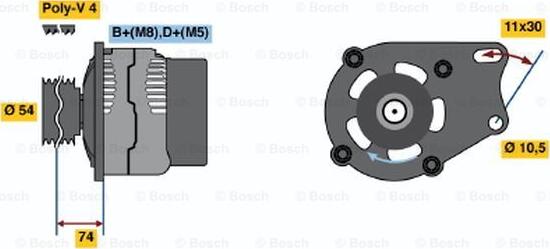 BOSCH 0 986 048 630 - Генератор autospares.lv