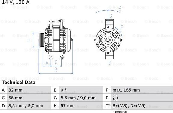 BOSCH 0 986 048 620 - Генератор autospares.lv