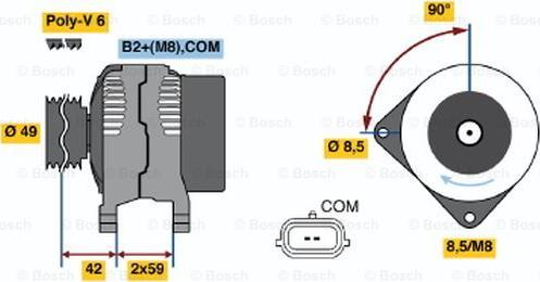 BOSCH 0 986 048 060 - Генератор autospares.lv