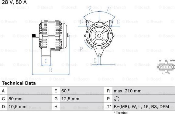 BOSCH 0 986 048 100 - Генератор autospares.lv