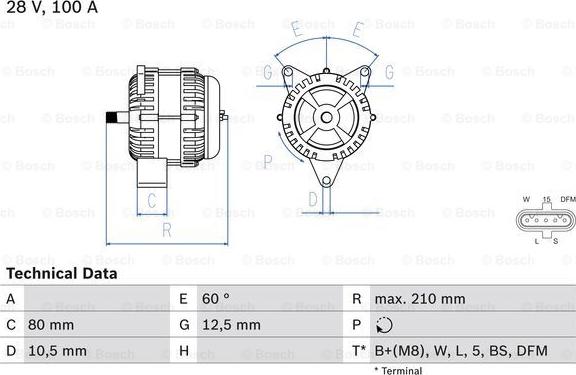 BOSCH 0 986 048 110 - Генератор autospares.lv