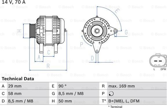 BOSCH 0 986 048 891 - Генератор autospares.lv