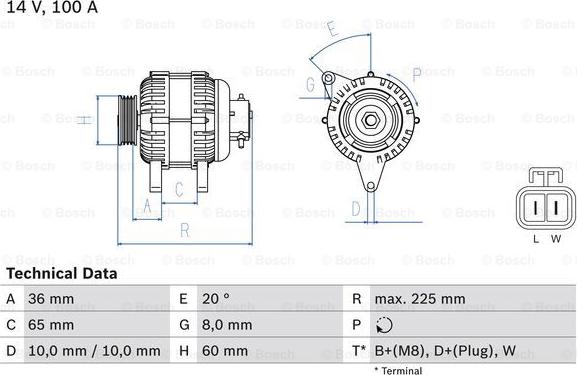 BOSCH 0 986 043 981 - Генератор autospares.lv