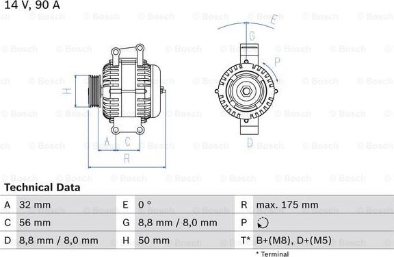 BOSCH 0 986 043 650 - Генератор autospares.lv