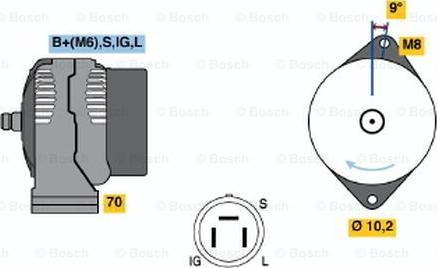 BOSCH 0 986 043 001 - Генератор autospares.lv