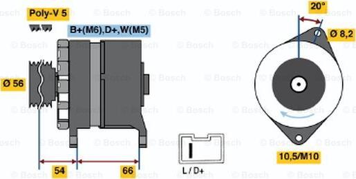 BOSCH 0 986 043 151 - Генератор autospares.lv