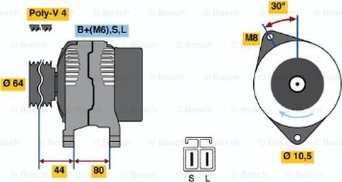 BOSCH 0 986 042 941 - Генератор autospares.lv