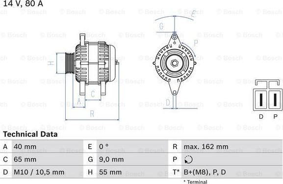 BOSCH 0 986 042 911 - Генератор autospares.lv