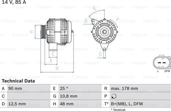 BOSCH 0 986 042 470 - Генератор autospares.lv