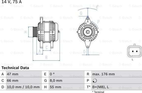 BOSCH 0 986 042 191 - Генератор autospares.lv