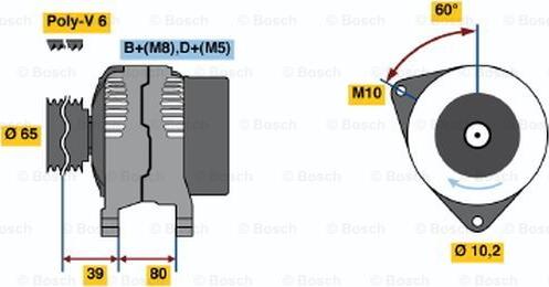 BOSCH 0 986 042 161 - Генератор autospares.lv