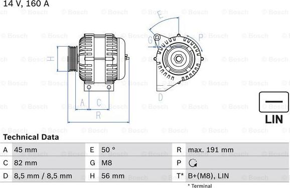 BOSCH 0 986 047 500 - Генератор autospares.lv