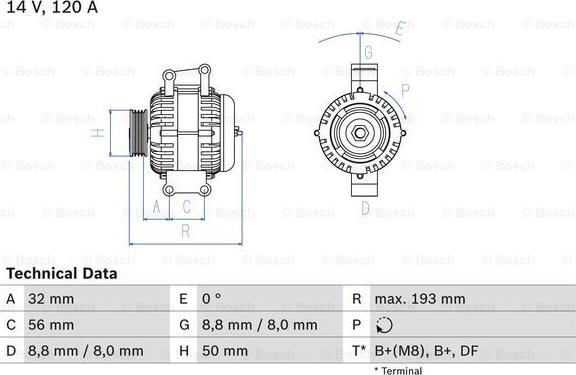 BOSCH 0 986 047 660 - Генератор autospares.lv