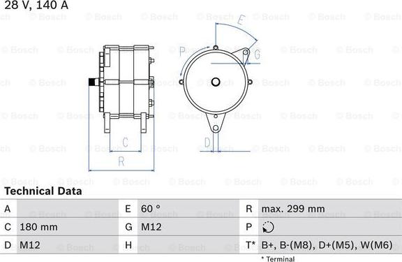 BOSCH 0 986 047 160 - Генератор autospares.lv