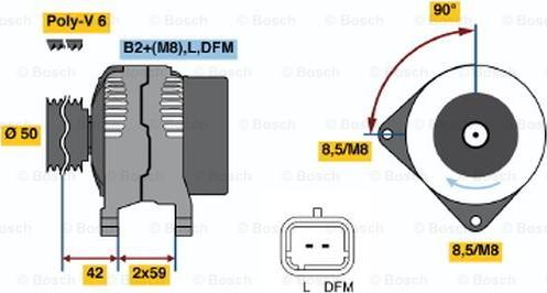 BOSCH 0 986 047 370 - Генератор autospares.lv