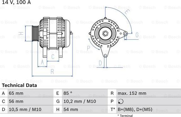 BOSCH 0 986 047 270 - Генератор autospares.lv