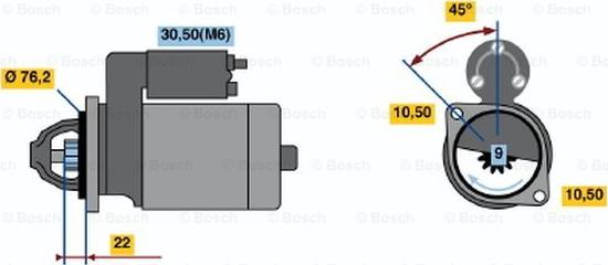 BOSCH 0 986 019 970 - Стартер autospares.lv