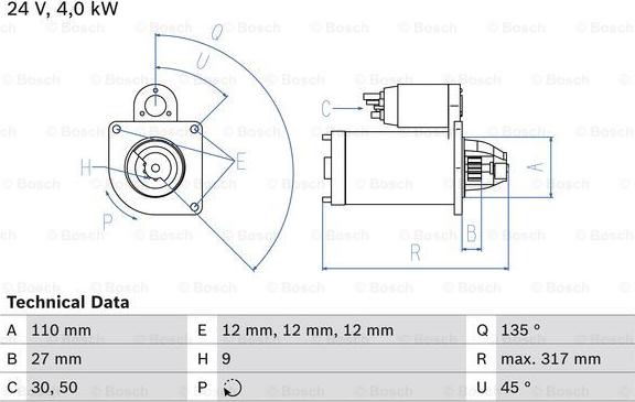 BOSCH 0 986 019 010 - Стартер autospares.lv