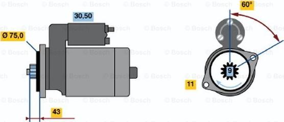 BOSCH 0 986 019 071 - Стартер autospares.lv