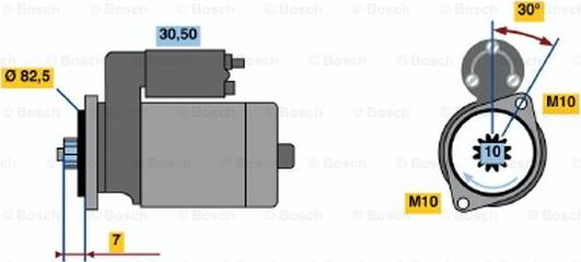 BOSCH 0 986 019 101 - Стартер autospares.lv