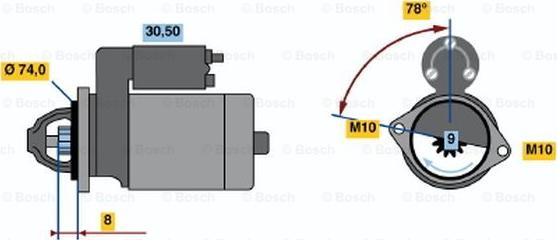 BOSCH 0 986 019 121 - Стартер autospares.lv