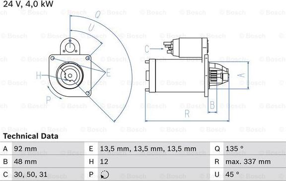 BOSCH 0 986 019 830 - Стартер autospares.lv