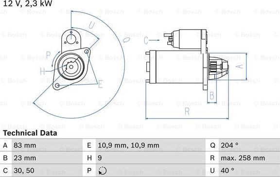 BOSCH 0 986 019 820 - Стартер autospares.lv