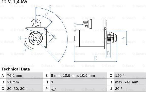 BOSCH 0 986 014 900 - Стартер autospares.lv