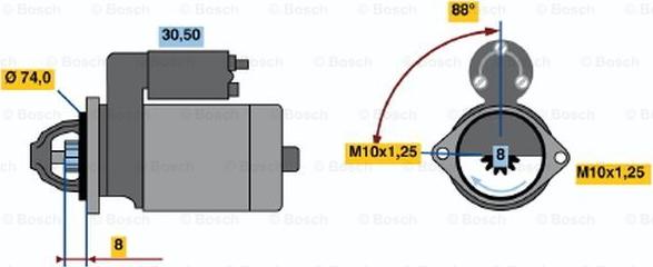 BOSCH 0 986 014 541 - Стартер autospares.lv